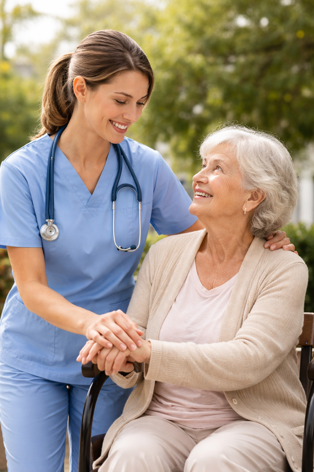 Caregiver with client